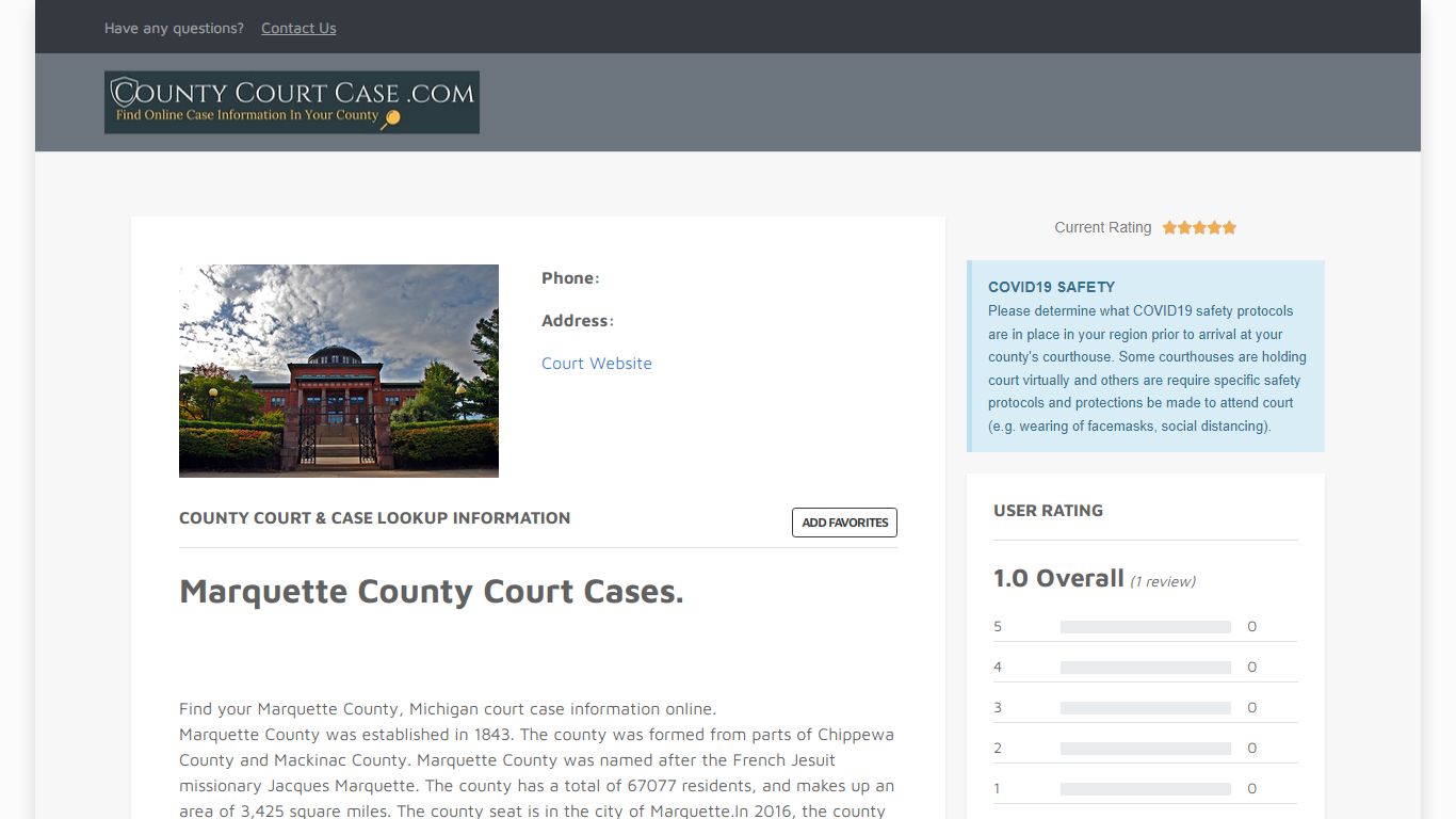 Marquette County | County Court Case Search & Lookup | CountyCourtCase ...