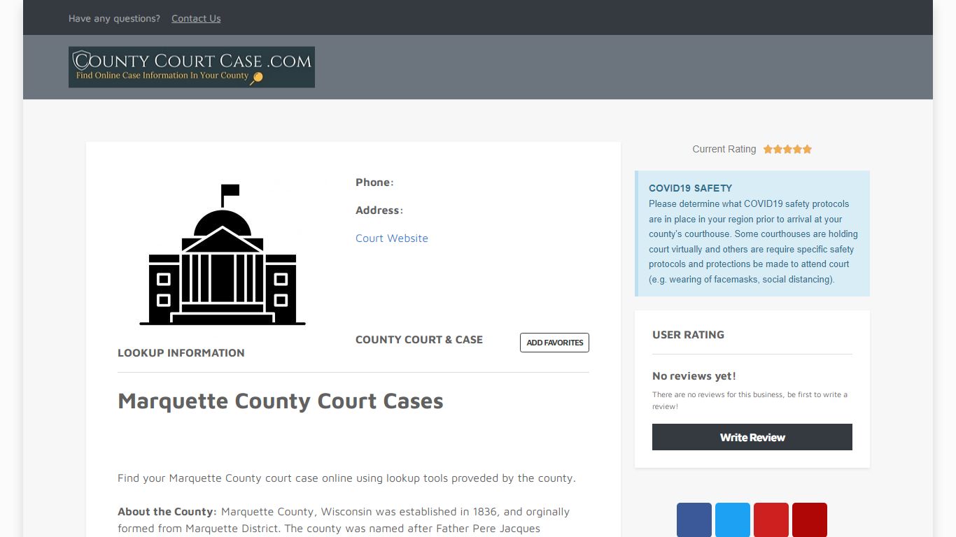 Marquette County | County Court Case Search & Lookup | CountyCourtCase ...